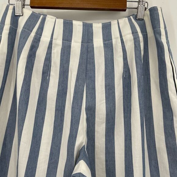 Club Monaco Blue White Stripes Amelee Crop Wide Leg Pants Size 10 NWT - Picture 6 of 8